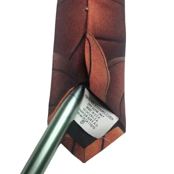 Ralph Marlin Necktie Just Balls Basketballs Vintage 90s Sports Tie Made In USA - Picture 5 of 6